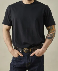 Hot Classic Fit 7.4 oz Jersey Crewneck Tubular T-Shirt - Black Short Sleeve T-Shirts | T-shirts