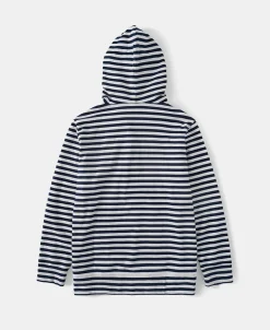 Fashion Classic Fit Breton Stripe Cotton Jersey Hoodie Sweatshirts&hoodies