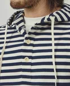 Fashion Classic Fit Breton Stripe Cotton Jersey Hoodie Sweatshirts&hoodies