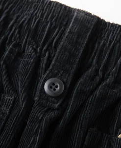 Outlet Classic Fit Corduroy Pull-On Trousers - Black Pants&trousers