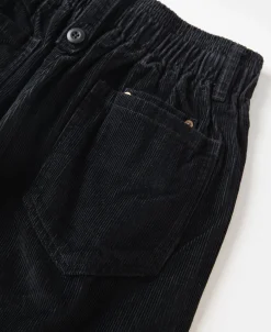 Outlet Classic Fit Corduroy Pull-On Trousers - Black Pants&trousers