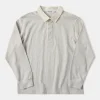 New Classic Fit Jersey Tubular Rugby Shirt - Beige Gray Polo Shirts | T-shirts