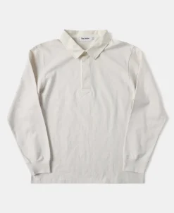 Hot Classic Fit Jersey Tubular Rugby Shirt - Gray White Polo Shirts | T-shirts