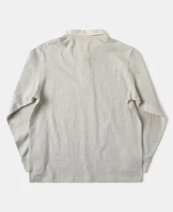 New Classic Fit Jersey Tubular Rugby Shirt - Beige Gray Polo Shirts | T-shirts