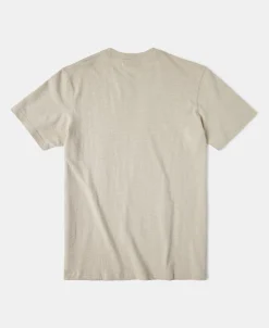 New Classic Fit Loopwheel Slub Cotton T-Shirt - Oatmeal Short Sleeve T-Shirts | T-shirts