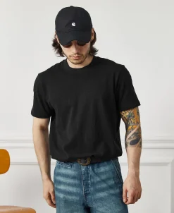 Outlet Classic Fit Loopwheel Slub Cotton T-Shirt - Black Short Sleeve T-Shirts | T-shirts