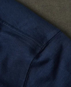 Hot Classic Fit Loopwheel Slub Cotton T-Shirt - Navy Short Sleeve T-Shirts | T-shirts