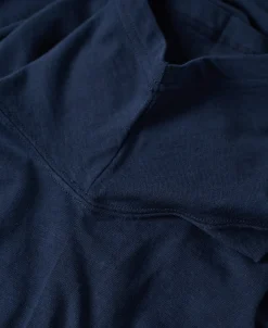 Hot Classic Fit Loopwheel Slub Cotton T-Shirt - Navy Short Sleeve T-Shirts | T-shirts