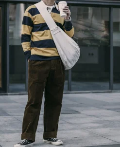 Outlet Classic Fit Striped Jersey Rugby Shirt - Yellow/ Navy Long Sleeve T-Shirts | T-shirts