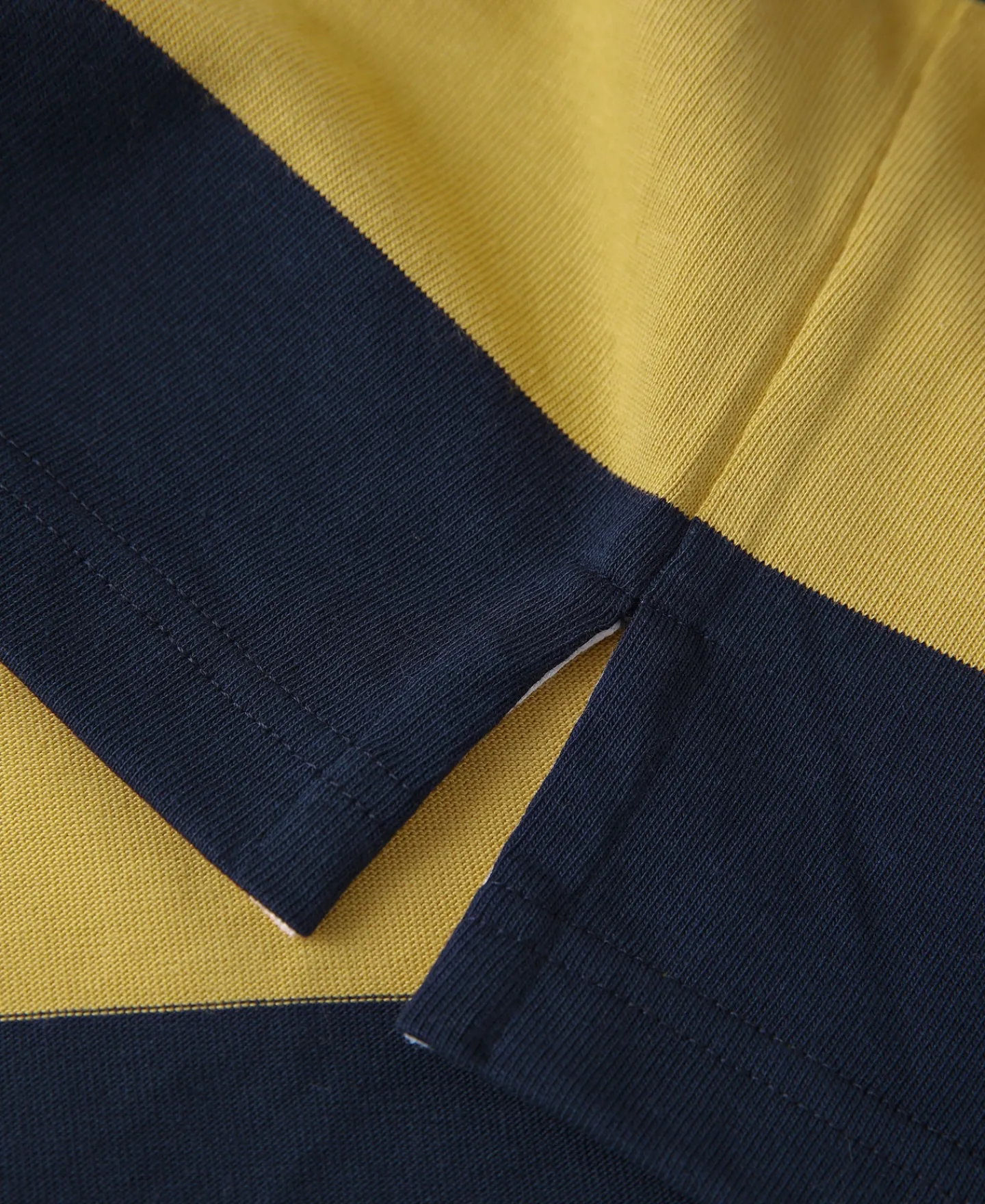 Outlet Classic Fit Striped Jersey Rugby Shirt - Yellow/ Navy Long Sleeve T-Shirts | T-shirts