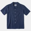 Fashion Classic Indigo Print Open Collar Shirt Short Sleeve Shirts | Shirts