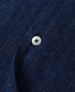 Fashion Classic Indigo Print Open Collar Shirt Short Sleeve Shirts | Shirts