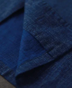 Fashion Classic Indigo Print Open Collar Shirt Short Sleeve Shirts | Shirts