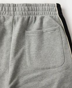 New Classic Straight-Leg Striped Logo-Embroidered Cotton-Terry Sweatpants - Gray Pants&trousers