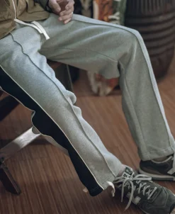 New Classic Straight-Leg Striped Logo-Embroidered Cotton-Terry Sweatpants - Gray Pants&trousers