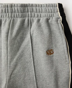 New Classic Straight-Leg Striped Logo-Embroidered Cotton-Terry Sweatpants - Gray Pants&trousers