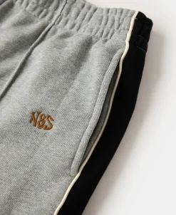 New Classic Straight-Leg Striped Logo-Embroidered Cotton-Terry Sweatpants - Gray Pants&trousers