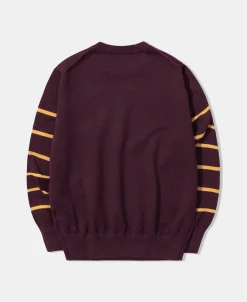 Discount Collegiate Striped Crew Neck Pullover Sweater Knitwear&sweaters