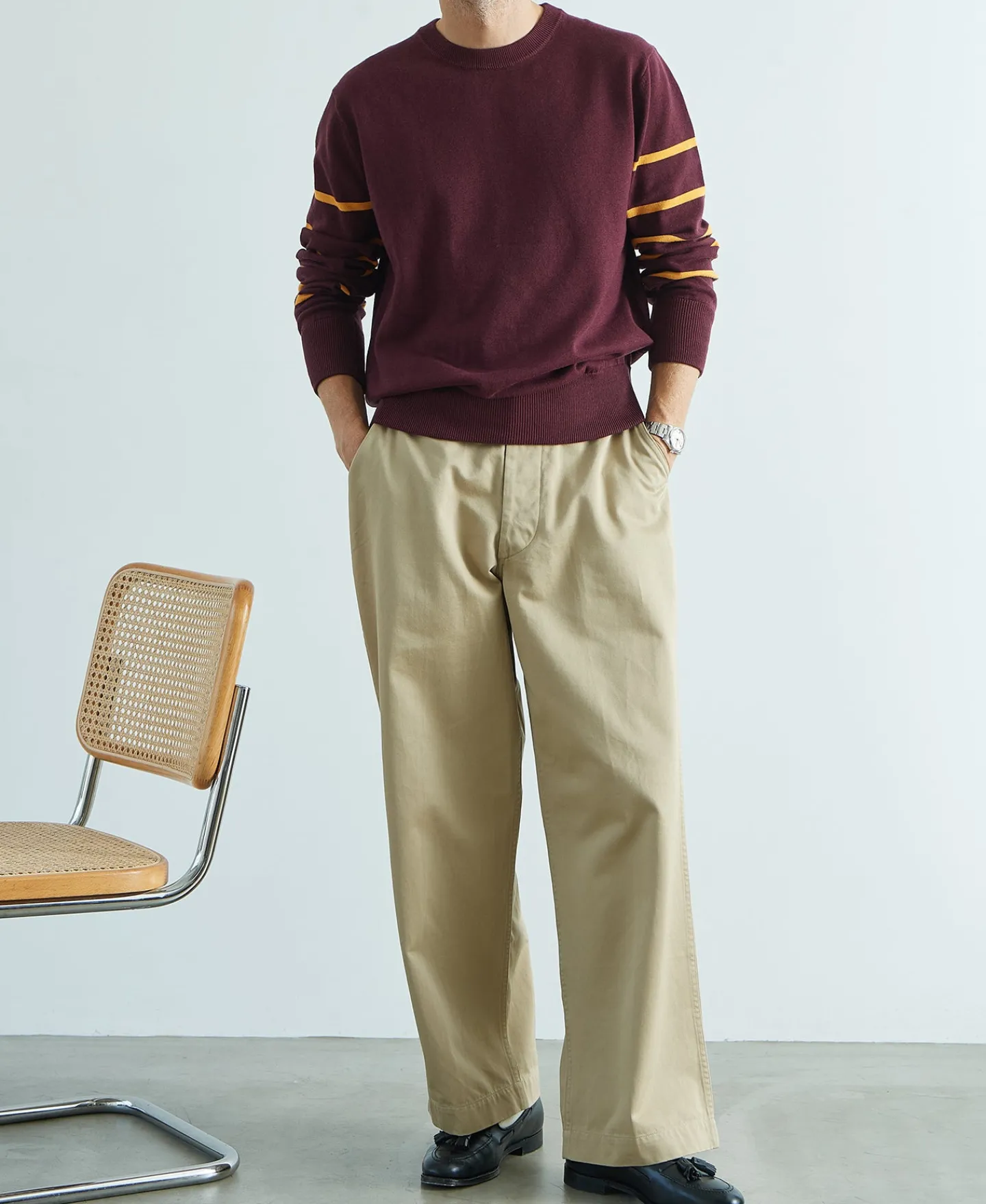 Discount Collegiate Striped Crew Neck Pullover Sweater Knitwear&sweaters