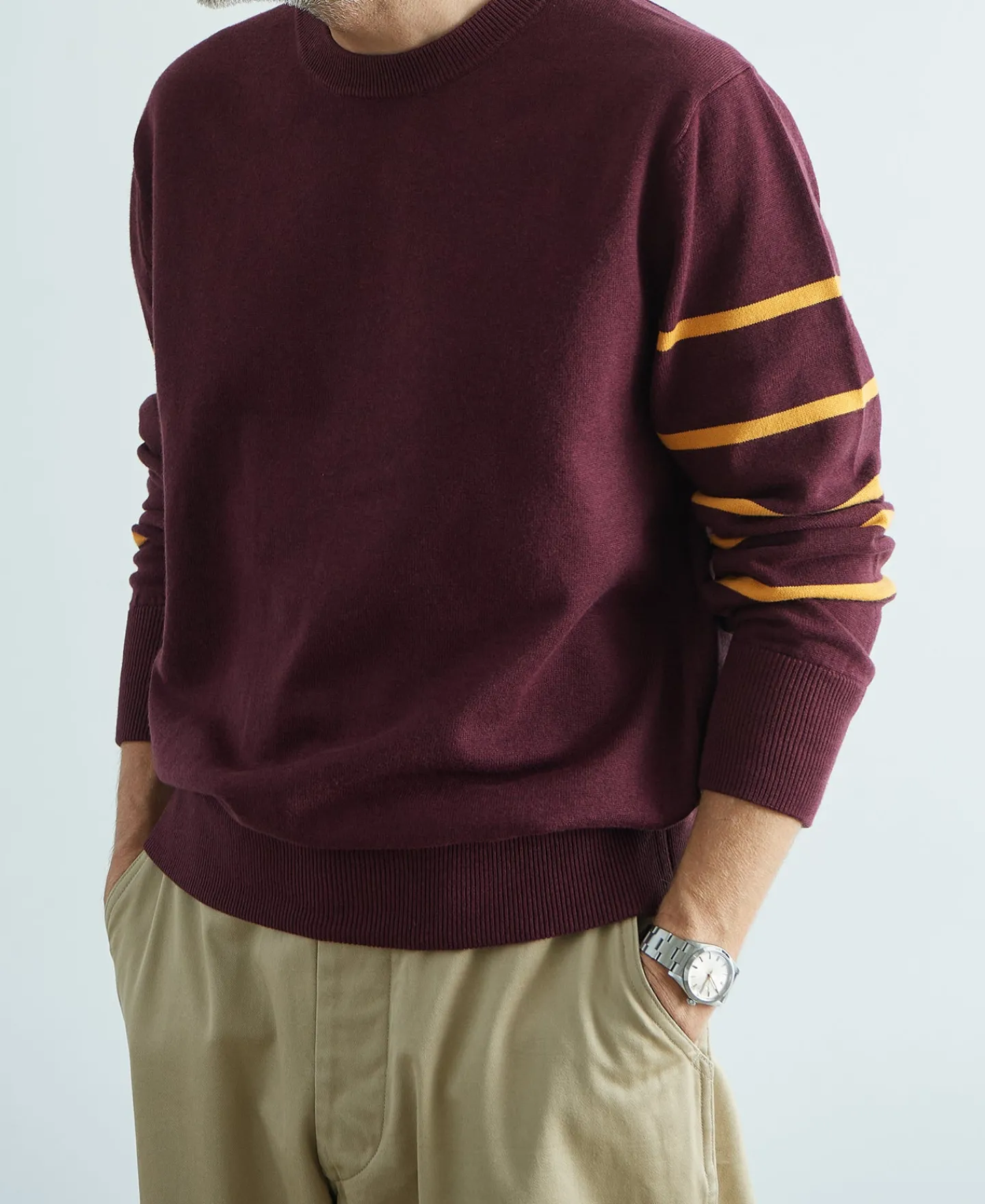 Discount Collegiate Striped Crew Neck Pullover Sweater Knitwear&sweaters