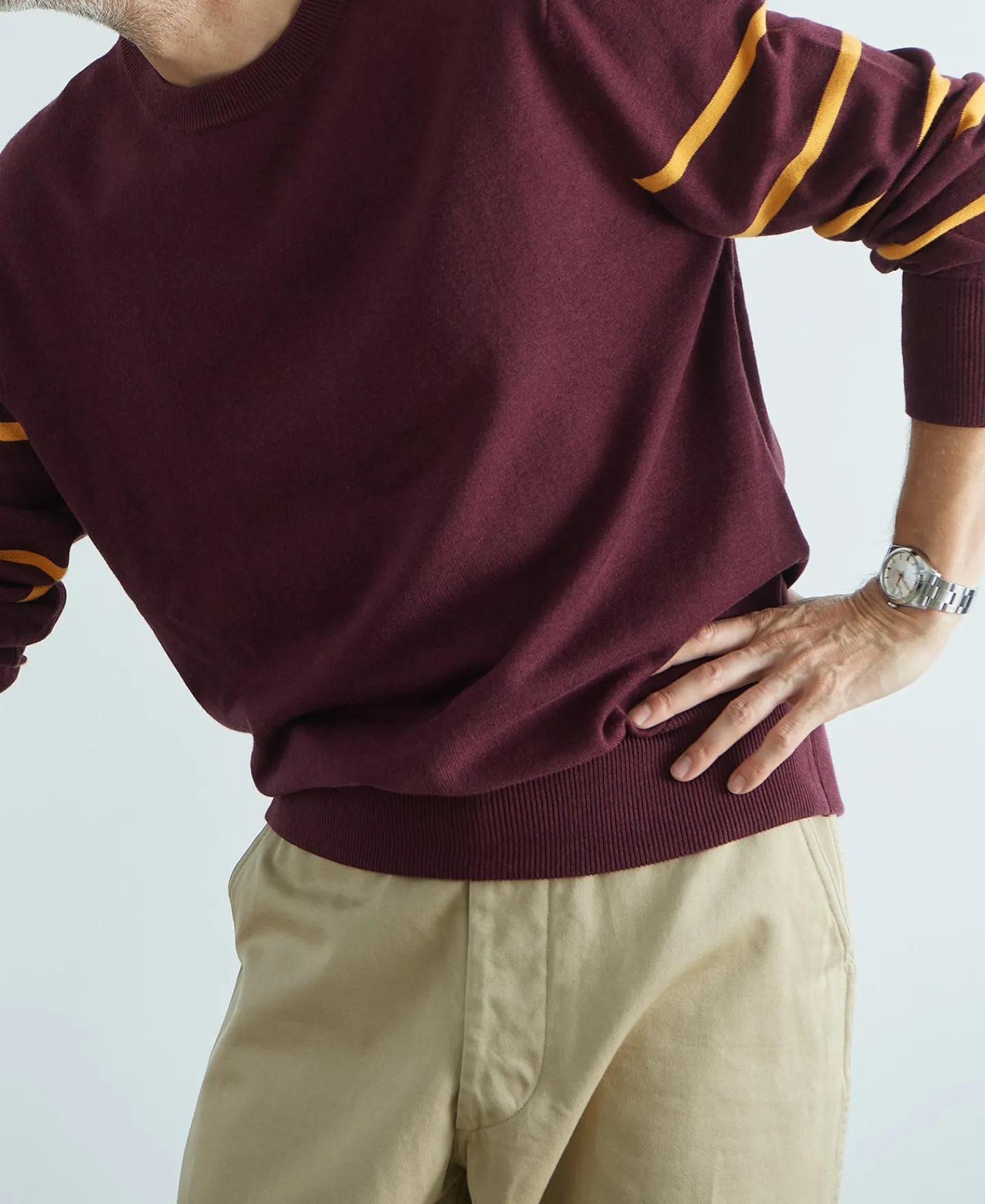 Discount Collegiate Striped Crew Neck Pullover Sweater Knitwear&sweaters