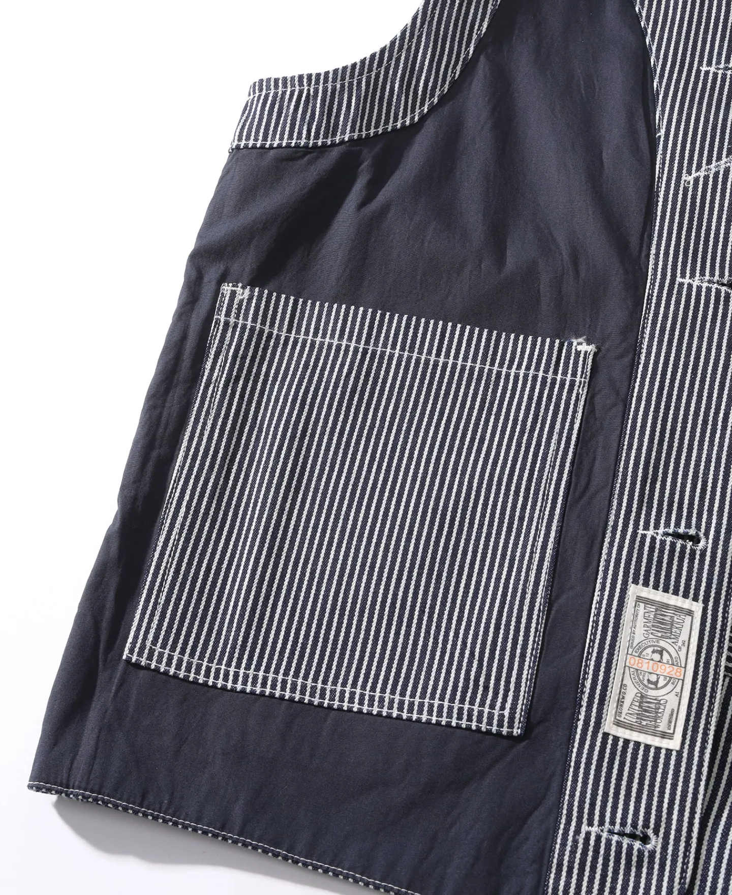 Sale Color Woven Striped Canvas Work Vest Waistcoats