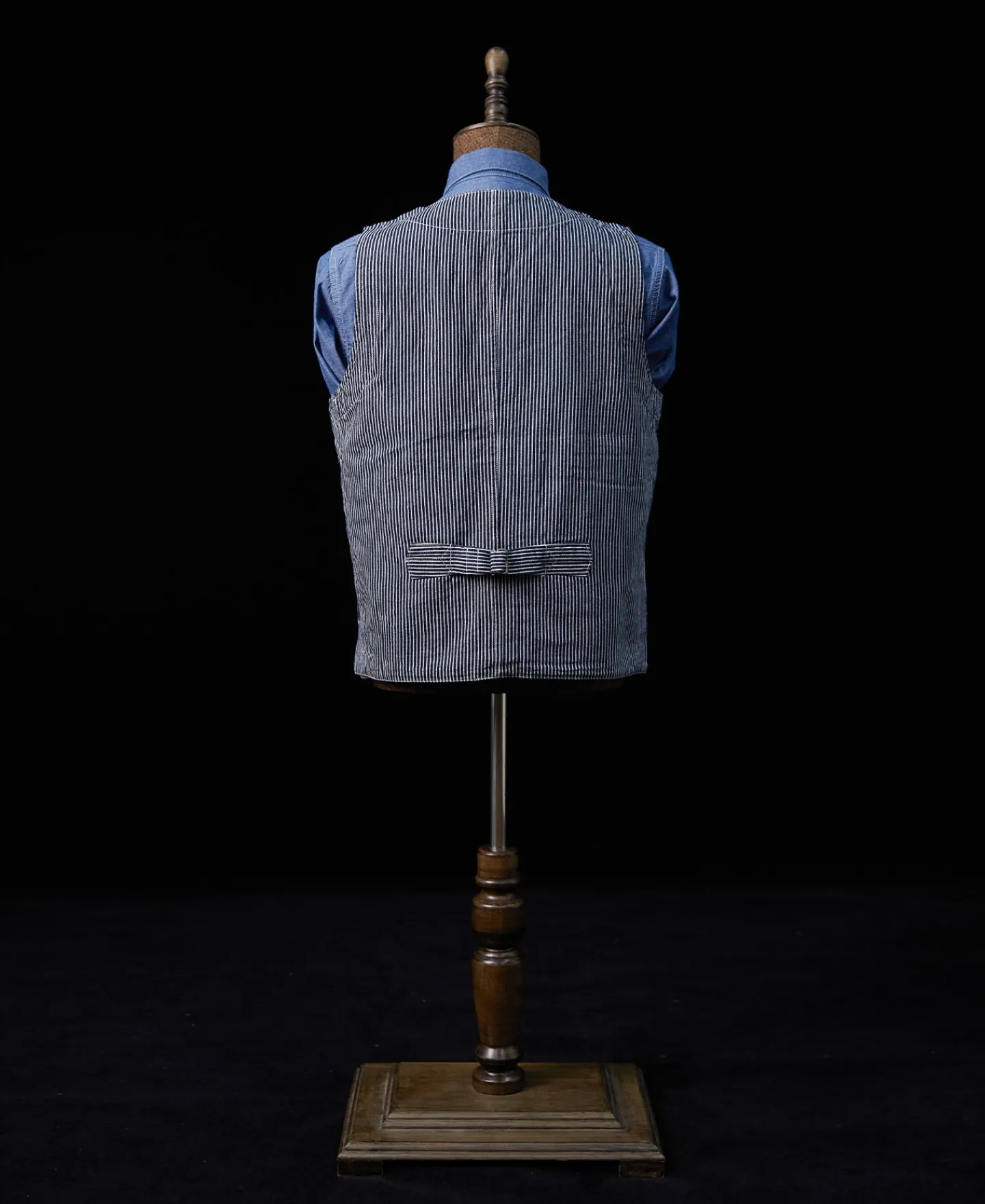 Sale Color Woven Striped Canvas Work Vest Waistcoats