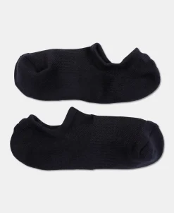 New Colored Cotton No Show Socks - Black Socks