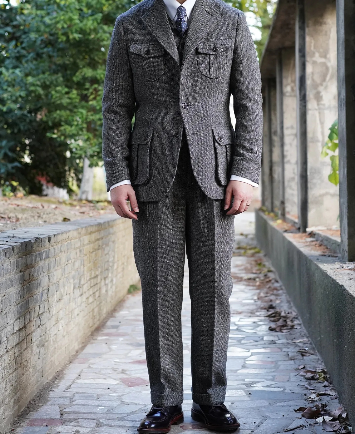 Clearance Coloured Speckle Tweed Safari Jacket Jackets&coats