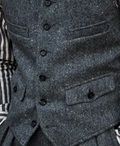 Outlet Coloured Speckle Tweed Safari Vest Waistcoats