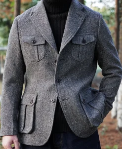 Clearance Coloured Speckle Tweed Safari Jacket Jackets&coats