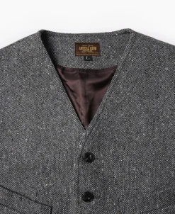 Outlet Coloured Speckle Tweed Safari Vest Waistcoats