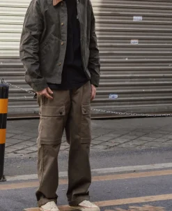 Hot Corduroy-Trimmed Waxed Canvas Work Jacket Jackets&coats