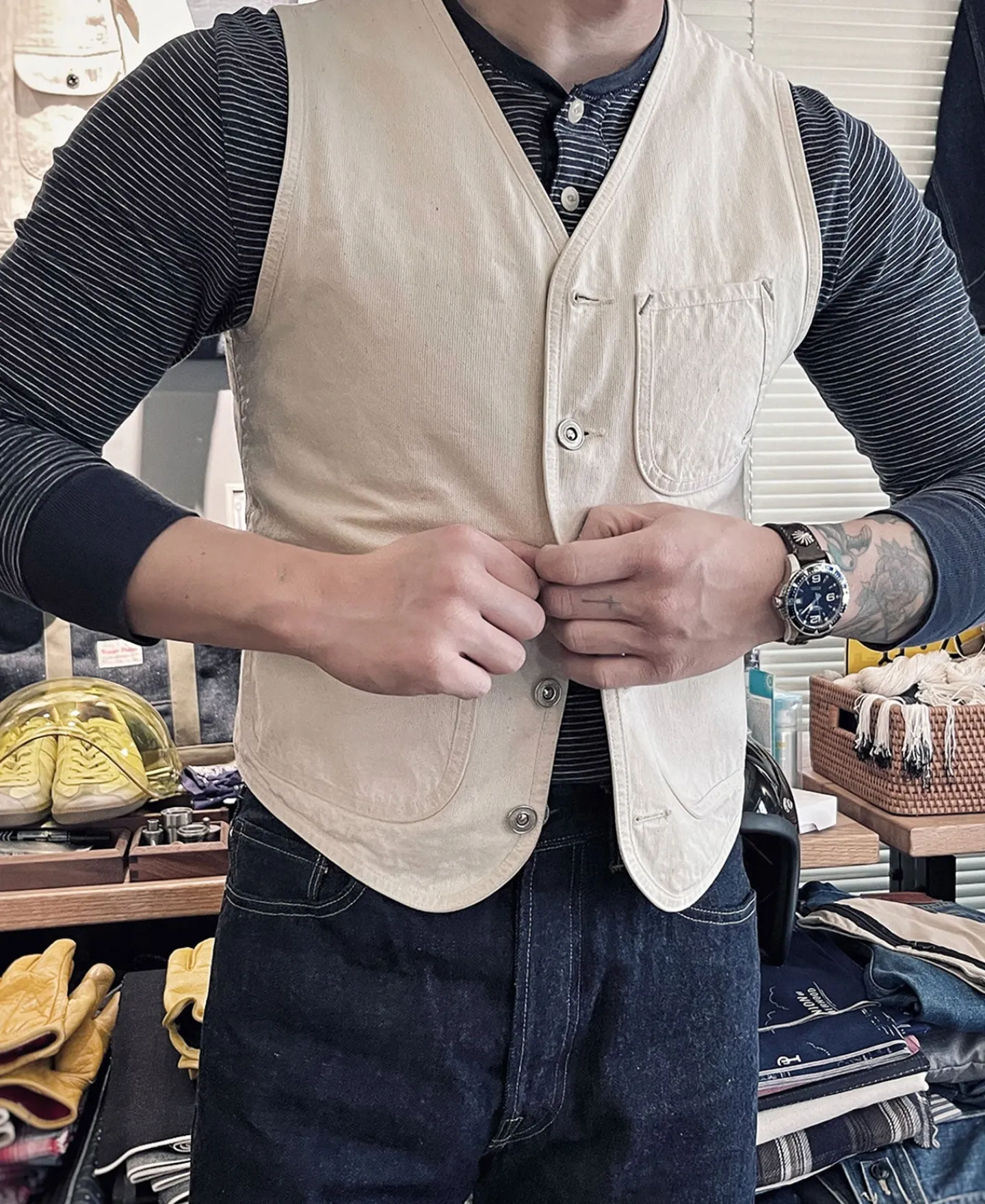 Discount Cotton Jacquard Work Vest Waistcoats