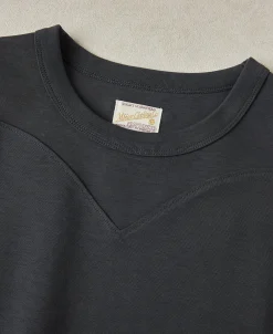 Sale Cotton-Nylon Curved Yoke T-Shirt - Vintage Black Short Sleeve T-Shirts | T-shirts