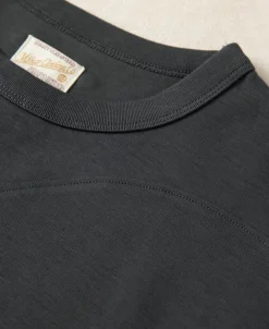 Sale Cotton-Nylon Curved Yoke T-Shirt - Vintage Black Short Sleeve T-Shirts | T-shirts
