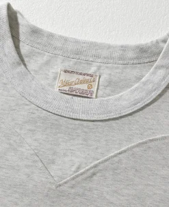 Online Cotton-Nylon Curved Yoke T-Shirt - Heather Gray Short Sleeve T-Shirts | T-shirts