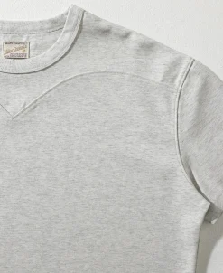 Online Cotton-Nylon Curved Yoke T-Shirt - Heather Gray Short Sleeve T-Shirts | T-shirts