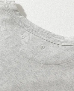 Online Cotton-Nylon Curved Yoke T-Shirt - Heather Gray Short Sleeve T-Shirts | T-shirts