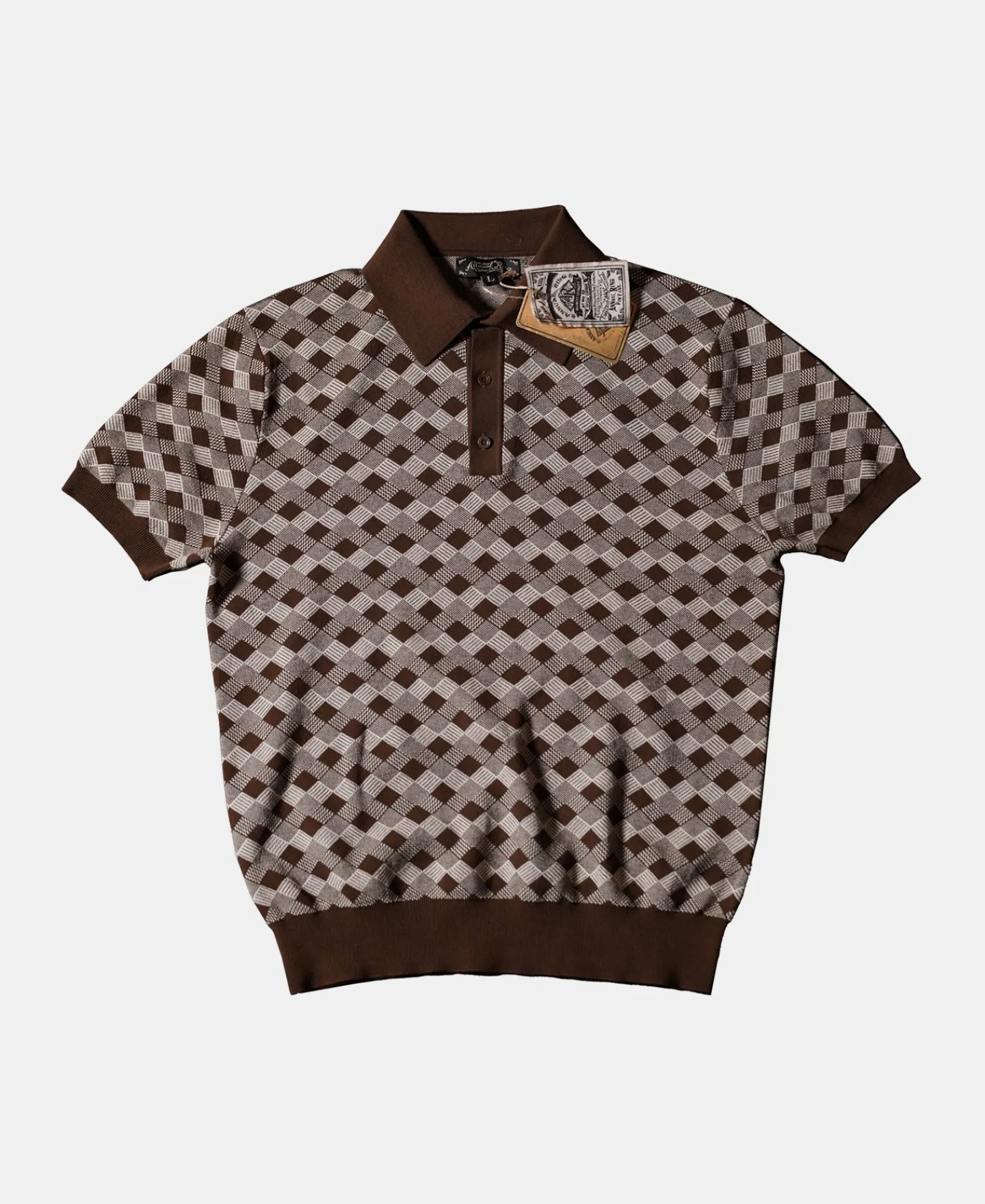 Outlet Diamond Pattern Retro Knitted Polo Shirt Knitwear&sweaters | Polo Shirts