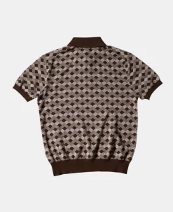 Outlet Diamond Pattern Retro Knitted Polo Shirt Knitwear&sweaters | Polo Shirts
