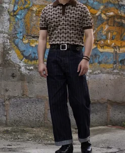 Outlet Diamond Pattern Retro Knitted Polo Shirt Knitwear&sweaters | Polo Shirts