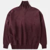 Best Distressed Splatter Paint Turtleneck Sweatshirt - Wine Sweatshirts&hoodies