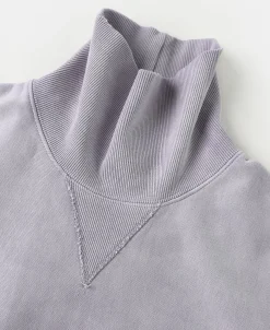 Best Distressed Splatter Paint Turtleneck Sweatshirt - Pale Purple Sweatshirts&hoodies