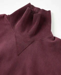 Best Distressed Splatter Paint Turtleneck Sweatshirt - Wine Sweatshirts&hoodies