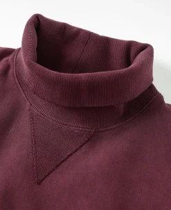 Best Distressed Splatter Paint Turtleneck Sweatshirt - Wine Sweatshirts&hoodies