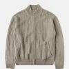 Online Distressed Wool Blend Zip-Up Sweater Knitwear&sweaters