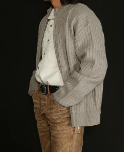 Online Distressed Wool Blend Zip-Up Sweater Knitwear&sweaters
