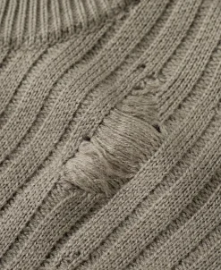 Online Distressed Wool Blend Zip-Up Sweater Knitwear&sweaters
