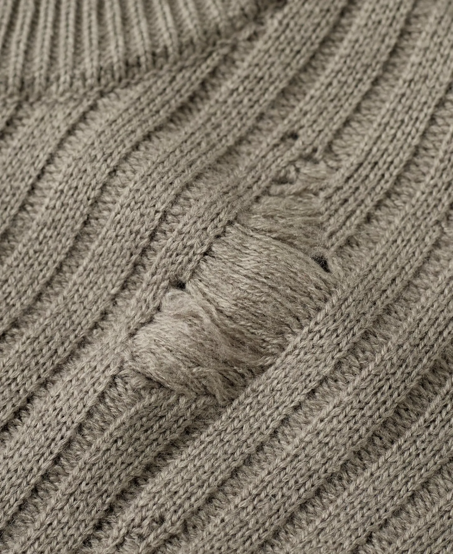 Online Distressed Wool Blend Zip-Up Sweater Knitwear&sweaters